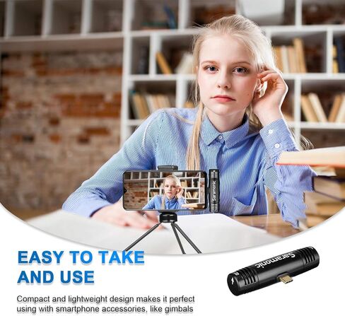 ميكروفون سارامونيك USB-C، SPMIC510UC ميكروفون مكثف ستيريو مدمج التوصيل والتشغيل ميكروفون من النوع C متوافق مع iPad Pro وSamsung Galaxy وLG وHTC Google وأجهزة أخرى من نوع USB-C للفيديو in Kuwait