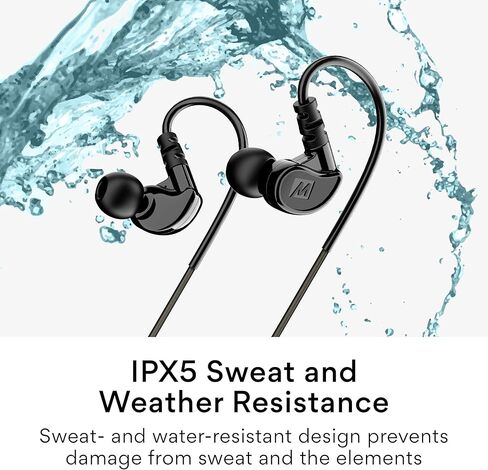 سماعات أذن سلكية MEE audio M6 Sport USB-C مع خطافات أذن سلكية للذاكرة، سماعة رأس USB من النوع C مع ميكروفون وجهاز تحكم عن بعد بثلاثة أزرار، سماعات أذن عازلة للضوضاء للجري/الجيم/التمرينات، أسود in Kuwait