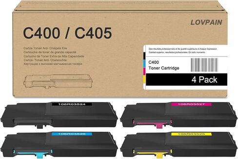 حبر VersaLink C400/C405 عالي السعة (4 عبوات، 1BK/1C/1M/1Y) - Lovpa 106R03524 106R03526 106R03527 106R03525 بديل حبر لطابعة Xerox VersaLink C400 C400D C400DN C405 C405DN C405N in Saudi Arabia