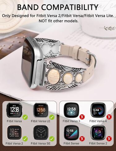Minyee Leather Band Compatible with Fitbit Versa 2 Band/Versa Lite/Versa Band, Turquoise Watch Bands for Women, Vintage Bohemian Ethnic Antique Jewelry Style Strap for Versa 2 in Saudi Arabia