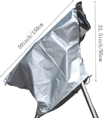 Telescope Cover Outdoor Sun Protective Dust-Proof Astronomical Telescope Cover with Adjustable Drawstring - Silver (59(1499mm) x 33.5(851mm) inch) in Saudi Arabia