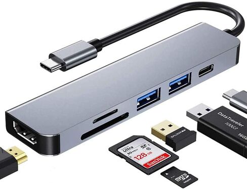 axGear USB C Hub محول متعدد المنافذ 6 في 1 مع دقة 4K HDMI لـ USB C in Saudi Arabia