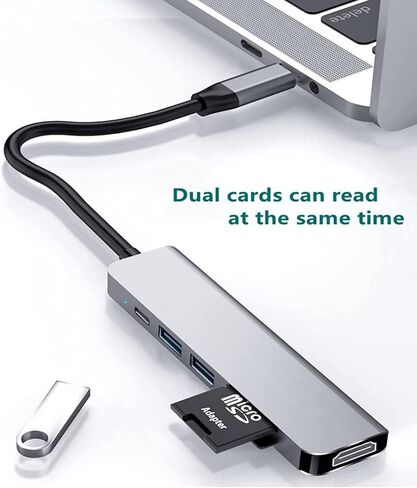 axGear USB C Hub محول متعدد المنافذ 6 في 1 مع دقة 4K HDMI لـ USB C in Saudi Arabia
