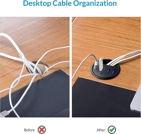 حلقة تثبيت مكتبية، موزع USB 3.0 بـ4 منافذ، نقل بيانات 5 جيجابايت في الثانية مع سلك 5.5 قدم لقطر 2.36 انش او 60 ملم، ملحقات مكتبية، للكمبيوتر الشخصي وذاكرة فلاش وحافظة الأقراص الصلبة وغيرها من الاجهزة in Kuwait