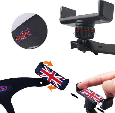 GTINTHEBOX Smartphone Cell Phone Cup Mount Holder with Cradle Rotatable Clip (Red & Blue Union Jack Flag Style, 3.5-5.5 Inch Phone) for Mini Cooper R60 R61, 1 Pack in Saudi Arabia