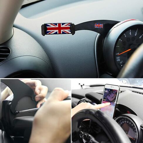 GTINTHEBOX Smartphone Cell Phone Cup Mount Holder with Cradle Rotatable Clip (Red & Blue Union Jack Flag Style, 3.5-5.5 Inch Phone) for Mini Cooper R60 R61, 1 Pack in Saudi Arabia