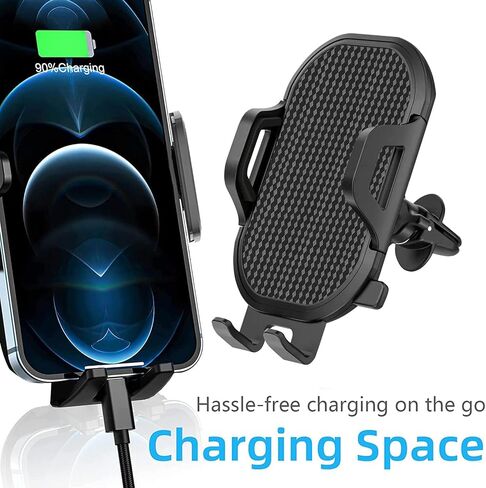 حامل هاتف السيارة بفتحة تهوية، حامل تثبيت للهاتف في السيارة لهاتف iPhone 13/14 Pro/13 Pro Max/11 12 Mini/14 Plus/XR XS SE 2020 2022، LG K51 G8 G8X Thinq Q70، Velvet، Stylo 6 5، Oneplus 8T 8 9 برو نورد N200 N100 N10 5G in Kuwait