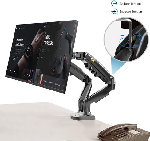 NB North Bayou Dual Monitor Desk Mount Stand Full Motion Swivel Computer Monitor Arm for Two Screens 17-27 Inch with 4.4~19.8lbs Load Capacity for Each Display F160 in Saudi Arabia