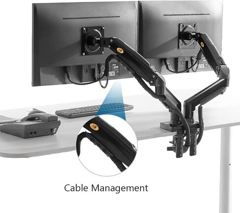 NB North Bayou Dual Monitor Desk Mount Stand Full Motion Swivel Computer Monitor Arm for Two Screens 17-27 Inch with 4.4~19.8lbs Load Capacity for Each Display F160 in Saudi Arabia