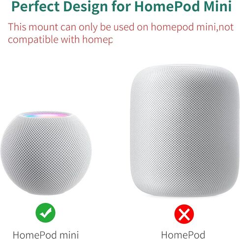 HomeMount متوافق مع Homepod Mini Wall Mount - ذاتي اللصق أو الحفر Home pod Mini Mount إدارة سلك مثالية Homepod Mini حامل لتوفير المساحة Homepod Mini Stand أبيض in Kuwait