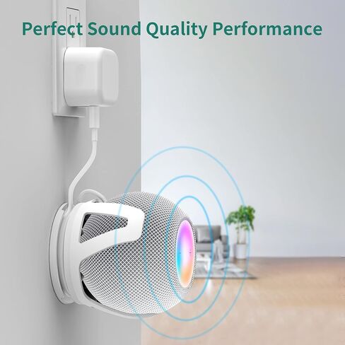 HomeMount متوافق مع Homepod Mini Wall Mount - ذاتي اللصق أو الحفر Home pod Mini Mount إدارة سلك مثالية Homepod Mini حامل لتوفير المساحة Homepod Mini Stand أبيض in Kuwait