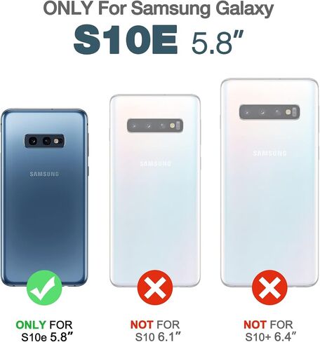 حافظة Dexnor Galaxy S10E مع واقي شاشة مدمج شفاف متين لكامل الجسم ومضاد للصدمات وظهر صلب وطبقة مزدوجة شديدة التحمل لهاتف Samsung Galaxy S10E-أزرق in Kuwait