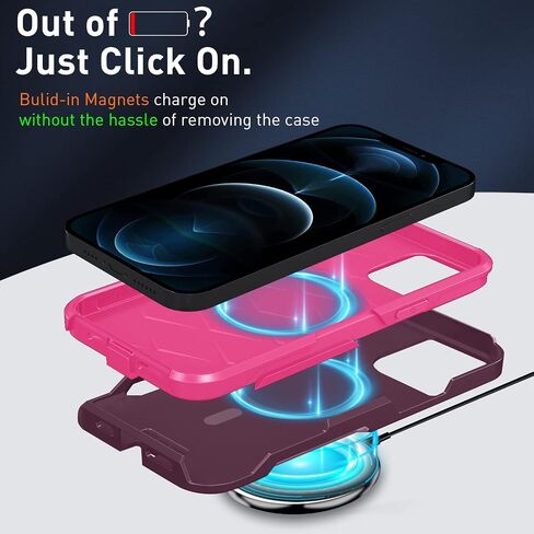 for iPhone 12 pro max Magnetic case [MIL-Grade Drop Tested & with MagSafe] Tempered Glass Screen Protector with Camera Lens Phone Case Cover for Phone 12 Pro Max 6.7 inch (Aqua) in Saudi Arabia