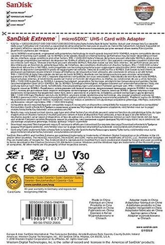سانديسك بطاقة ذاكرة اكستريم UHS-I microSDXC بسعة 256 جيجابايت مع محول SD in Saudi Arabia