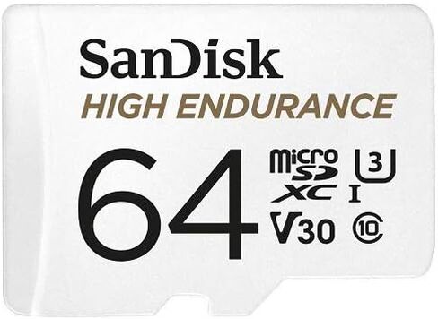 بطاقة ذاكرة MicroSDXC من SanDisk 64 جيجابايت عالية التحمل مع محول يعمل مع كاميرا ريكسنج داش V1, V1-4K, V5, V1GW (SDSQQNR-032G-GN6IA) مع (1) قارئ بطاقة مايكرو وSD in Saudi Arabia