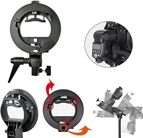 Godox 24"x 24" 60cmx60cm Foldable Universal Softbox with S-Type Speedlite Bracket for Flash Bowens Elinchrom Mount Accessories Direction Adjustable in Saudi Arabia