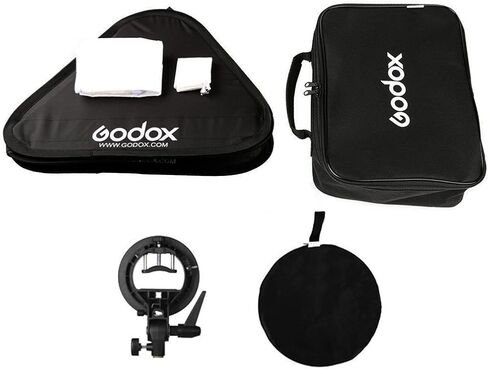 Godox 24"x 24" 60cmx60cm Foldable Universal Softbox with S-Type Speedlite Bracket for Flash Bowens Elinchrom Mount Accessories Direction Adjustable in Saudi Arabia