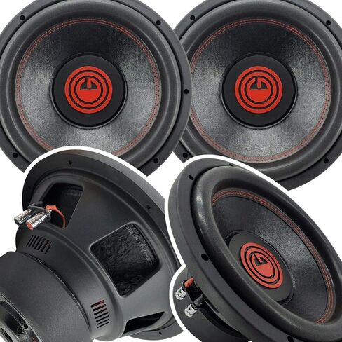 Gravity G3-12D2 12 بوصة 4000 واط إجمالي الطاقة القصوى Elite Car Audio Subwoofer 2 أوم DVC - ملف صوتي مزدوج ستيريو درجة المنافسة ورقة مضغوطة مخروطية 12 بوصة فرعية - زوج in Kuwait