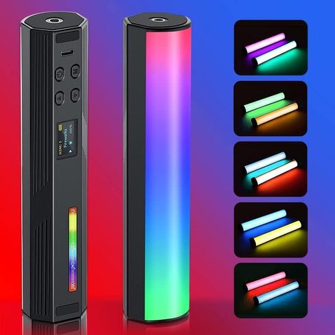 81 مصباح فيديو RGB، ضوء كاميرا LED 360 درجة إضاءة تصوير محمولة بالألوان الكاملة مع 3 أحذية باردة، المسمار القياسي 1/4 مناسب للحامل ثلاثي القوائم .3000 مللي أمبير قابل لإعادة الشحن CRI 95+ 2500k-9000K in Kuwait