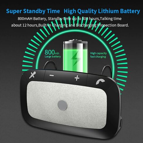 مكبر صوت بلوتوث 5.1 في السيارة مع مشبك قناع، يدعم التوجيه الصوتي Siri & Google Assistance، تشغيل تلقائي، مجموعات السيارة بدون استخدام اليدين in Kuwait