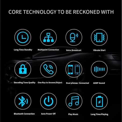مكبر صوت بلوتوث 5.1 في السيارة مع مشبك قناع، يدعم التوجيه الصوتي Siri & Google Assistance، تشغيل تلقائي، مجموعات السيارة بدون استخدام اليدين in Kuwait