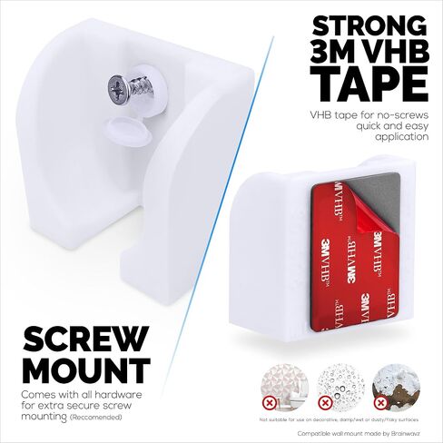 Wall Mount for Google Nest Wired 2nd Generation Security Camera - Adhesive & Screw-in, Easy Slot-in Design (White) by Brainwavz in Saudi Arabia