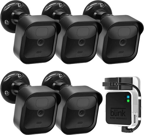 3rd Gen Blink Outdoor Camera Mount Bracket,360 Degree Adjustable Mount and Weatherproof Protective Housing with Blink Sync Module 2 Outlet Mount for Blink Camera System (Black 5Pack) in Saudi Arabia