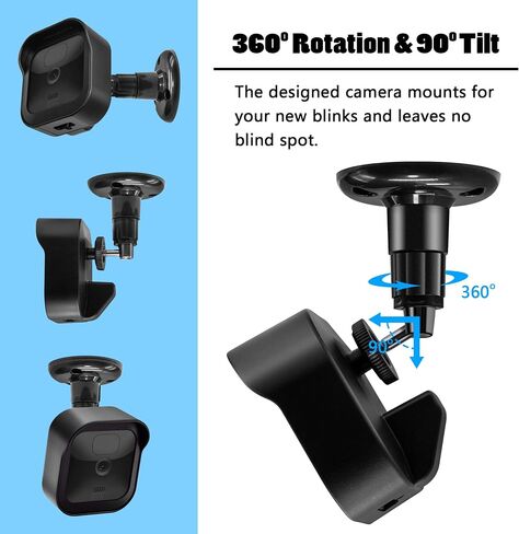 3rd Gen Blink Outdoor Camera Mount Bracket,360 Degree Adjustable Mount and Weatherproof Protective Housing with Blink Sync Module 2 Outlet Mount for Blink Camera System (Black 5Pack) in Saudi Arabia