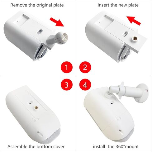 UYODM 2Pack Wall Mount Holder for Ring Spotlight Cam Plus/Pro Battery,360°Rotation Security Mounting Bracket for Ring Cam with 1/4 Screw Thread,Camera Not Included (White) in Kuwait