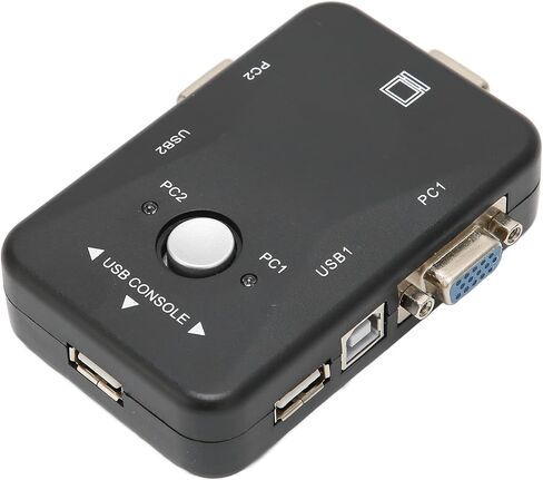 محول USB 2.0 Kvm مع توصيل وتشغيل منافذ مزدوجة، صورة فائقة الدقة 1920X1440 دقيقة وحيوية، مصنوعة من مادة ABS مناسبة لـ Dos، Win3.X، Win95 98 98SE 2000 ME XP in Kuwait