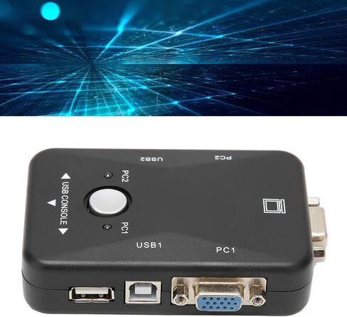 محول USB 2.0 Kvm مع توصيل وتشغيل منافذ مزدوجة، صورة فائقة الدقة 1920X1440 دقيقة وحيوية، مصنوعة من مادة ABS مناسبة لـ Dos، Win3.X، Win95 98 98SE 2000 ME XP in Kuwait