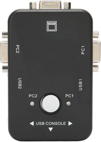 محول USB 2.0 Kvm مع توصيل وتشغيل منافذ مزدوجة، صورة فائقة الدقة 1920X1440 دقيقة وحيوية، مصنوعة من مادة ABS مناسبة لـ Dos، Win3.X، Win95 98 98SE 2000 ME XP in Kuwait
