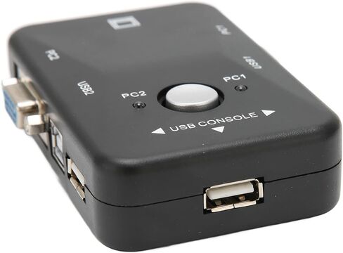محول USB 2.0 Kvm مع توصيل وتشغيل منافذ مزدوجة، صورة فائقة الدقة 1920X1440 دقيقة وحيوية، مصنوعة من مادة ABS مناسبة لـ Dos، Win3.X، Win95 98 98SE 2000 ME XP in Kuwait