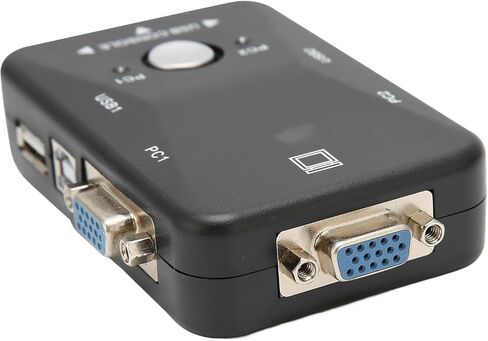 محول USB 2.0 Kvm مع توصيل وتشغيل منافذ مزدوجة، صورة فائقة الدقة 1920X1440 دقيقة وحيوية، مصنوعة من مادة ABS مناسبة لـ Dos، Win3.X، Win95 98 98SE 2000 ME XP in Kuwait