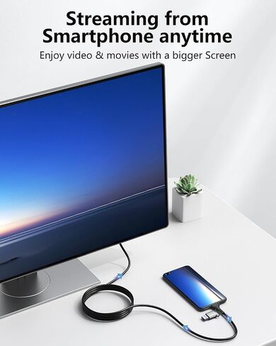 USB to HDMI Adapter Cable, 6FT USB 3.0/USB C to HDMI Male Cable for Home Office, HD 1080P Monitor Converter Cord Suport Audio Video for Dell/Lenovo Laptop Windows 11/10/, Samsung Galaxy S21/S20 ect in Saudi Arabia