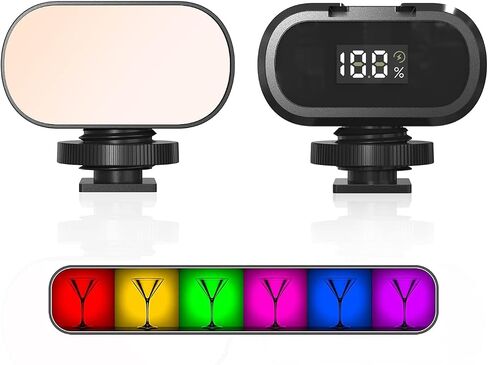 كاميرا LED / ضوء الهاتف في الوقت الحقيقي، مصباح ملء زاوية التصوير قابل للتعديل، 750 مللي أمبير قابلة لإعادة الشحن يمكن عكس الضوء ، إضاءة لـ Vlog/Makeup / تصوير مباشر / تسجيل فيديو in Saudi Arabia