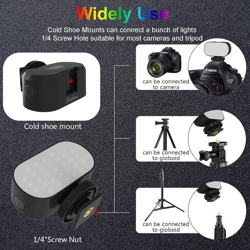 كاميرا LED / ضوء الهاتف في الوقت الحقيقي، مصباح ملء زاوية التصوير قابل للتعديل، 750 مللي أمبير قابلة لإعادة الشحن يمكن عكس الضوء ، إضاءة لـ Vlog/Makeup / تصوير مباشر / تسجيل فيديو in Saudi Arabia