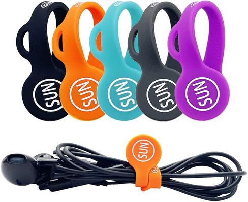 SUNFICON Cable Organizers Clips Magnetic Earbuds Cords Winder Bookmark Clips Whiteboard Noticeboard Fridge Magnets USB Cable Manager Ties Straps for Home,Office,School 5 Pack Assorted Light Colors in Saudi Arabia