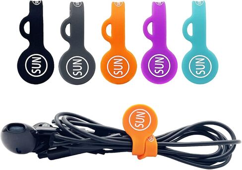 SUNFICON Cable Organizers Clips Magnetic Earbuds Cords Winder Bookmark Clips Whiteboard Noticeboard Fridge Magnets USB Cable Manager Ties Straps for Home,Office,School 5 Pack Assorted Light Colors in Saudi Arabia