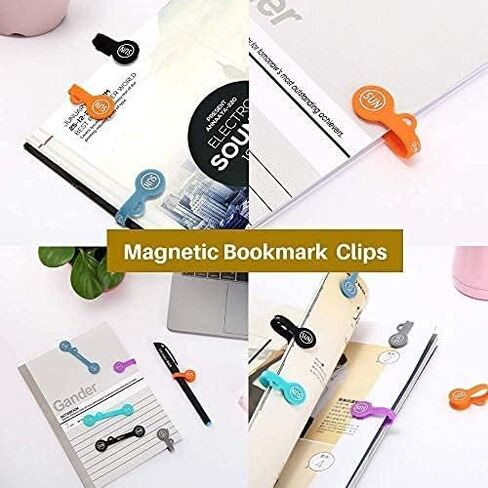 SUNFICON Cable Organizers Clips Magnetic Earbuds Cords Winder Bookmark Clips Whiteboard Noticeboard Fridge Magnets USB Cable Manager Ties Straps for Home,Office,School 5 Pack Assorted Light Colors in Saudi Arabia