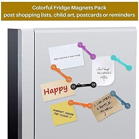 SUNFICON Cable Organizers Clips Magnetic Earbuds Cords Winder Bookmark Clips Whiteboard Noticeboard Fridge Magnets USB Cable Manager Ties Straps for Home,Office,School 5 Pack Assorted Light Colors in Saudi Arabia