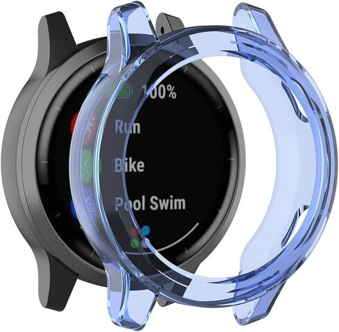 Compatible with Garmin Vivoactive 4/ Venu 2 Case, Premium Soft TPU Screen Protector All-Around Protective Bumper Shell Cover for Vivoactive 4 Smartwatch (Black&Black) in Kuwait