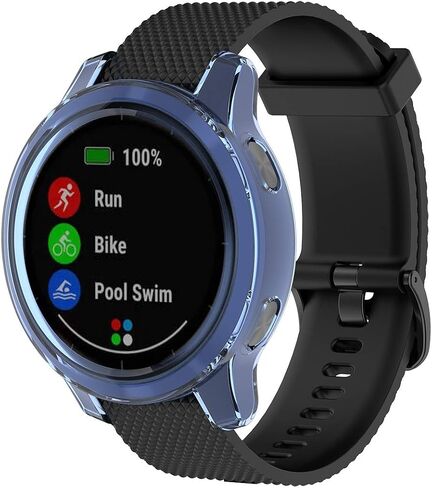 Compatible with Garmin Vivoactive 4/ Venu 2 Case, Premium Soft TPU Screen Protector All-Around Protective Bumper Shell Cover for Vivoactive 4 Smartwatch (Black&Black) in Kuwait