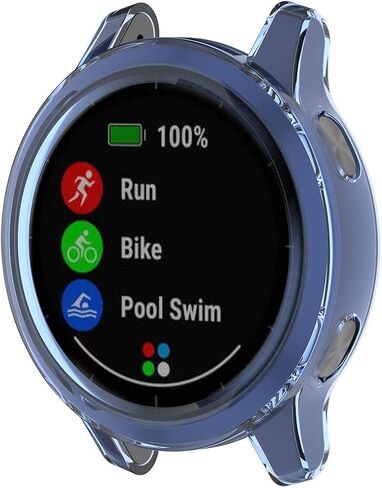 Compatible with Garmin Vivoactive 4/ Venu 2 Case, Premium Soft TPU Screen Protector All-Around Protective Bumper Shell Cover for Vivoactive 4 Smartwatch (Black&Black) in Kuwait