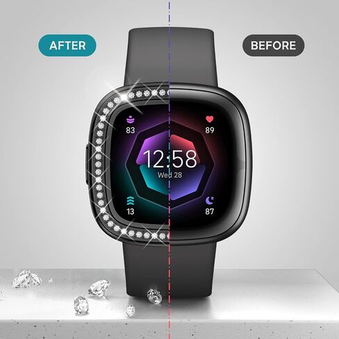 [8 عبوات] RICHONE متوافق مع Fitbit Versa 4 & Sense 2 (2022) حافظة حماية للشاشة، غطاء Bling Diamonds ناعم من مادة TPU ممتص للصدمات ملحقات الساعة الذكية (8 ألوان، Versa 4 & Sense 2) in Kuwait