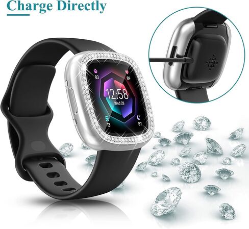 [8 عبوات] RICHONE متوافق مع Fitbit Versa 4 & Sense 2 (2022) حافظة حماية للشاشة، غطاء Bling Diamonds ناعم من مادة TPU ممتص للصدمات ملحقات الساعة الذكية (8 ألوان، Versa 4 & Sense 2) in Kuwait