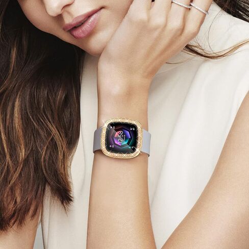 [8 عبوات] RICHONE متوافق مع Fitbit Versa 4 & Sense 2 (2022) حافظة حماية للشاشة، غطاء Bling Diamonds ناعم من مادة TPU ممتص للصدمات ملحقات الساعة الذكية (8 ألوان، Versa 4 & Sense 2) in Kuwait