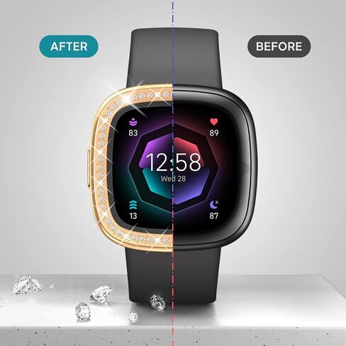[8 عبوات] RICHONE متوافق مع Fitbit Versa 4 & Sense 2 (2022) حافظة حماية للشاشة، غطاء Bling Diamonds ناعم من مادة TPU ممتص للصدمات ملحقات الساعة الذكية (8 ألوان، Versa 4 & Sense 2) in Kuwait