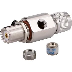 UHF Lightning Arrestor PL-259 Lightning Surge Protector UHF Female to Female Bulkhead for HAM Radio Gear，CB Ham Two-Way Base Stations