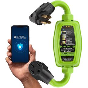 جهاز GearIT RV Surge Protector 50 Amp (Wi-Fi with in-APP) مراقب في الوقت الحقيقي - التوصيل والمداخل والأوعية - يحمي من ارتفاع الجهد الكهربائي والقطبية العكسية والأرض المفتوحة - مراقبة الجهد الكهربي والأمبير والواط in Saudi Arabia